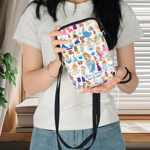 Cartoon Princess Crossbody Bag Water-Resistant Canvas Compact and Durable - Picture 3 of 7